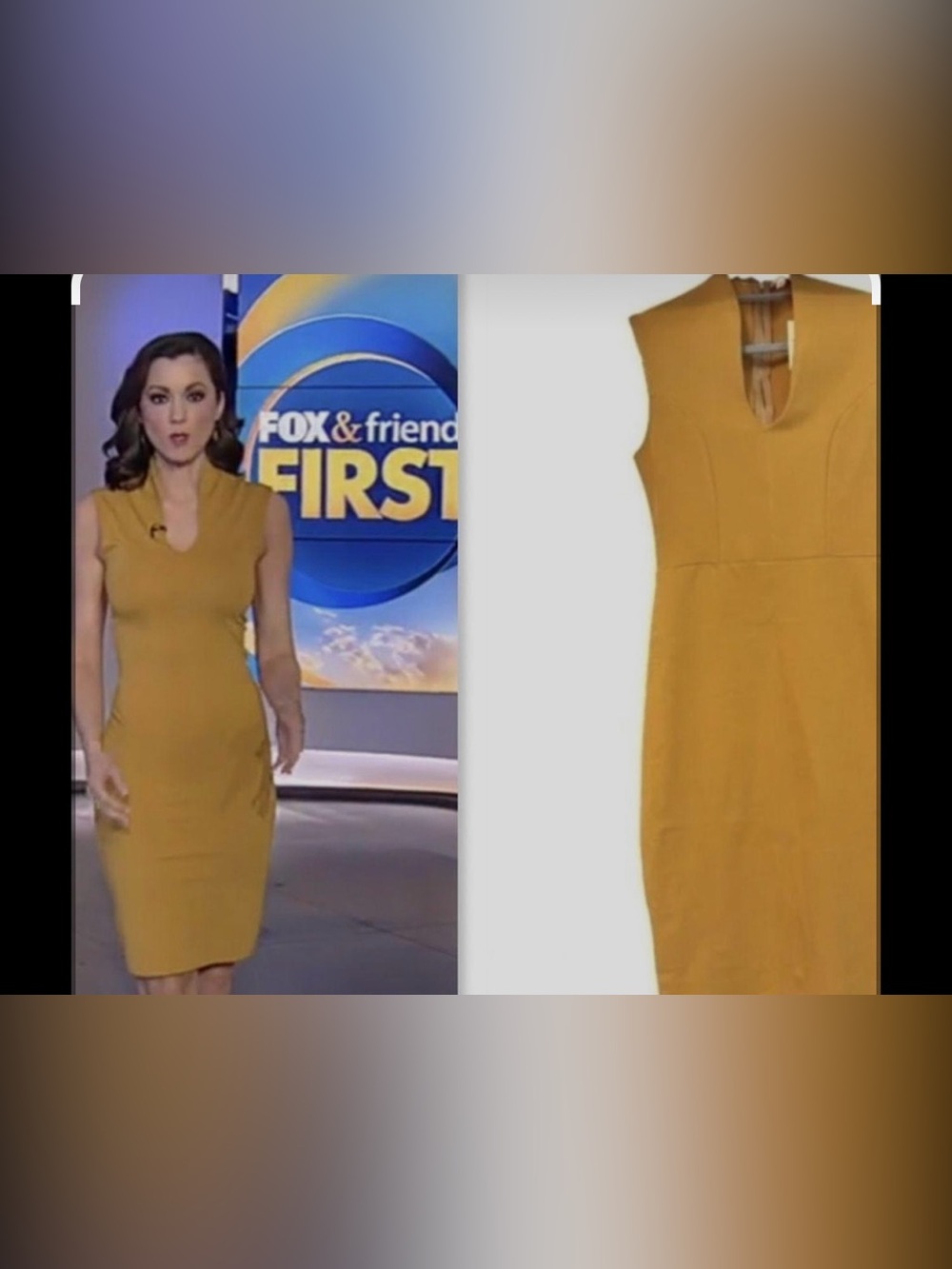 Zara Mustard Cutout V-Neck Midi Dress